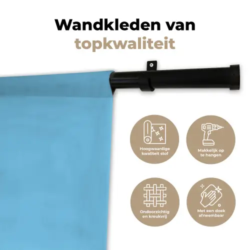 Smiley - Blauw - Bliksem Wandkleed katoen klein -sfeer2