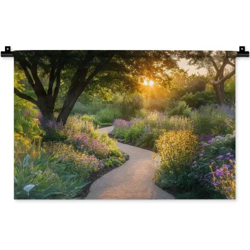 Pad - Bloemen - Park Wandkleed katoen klein -zz3d