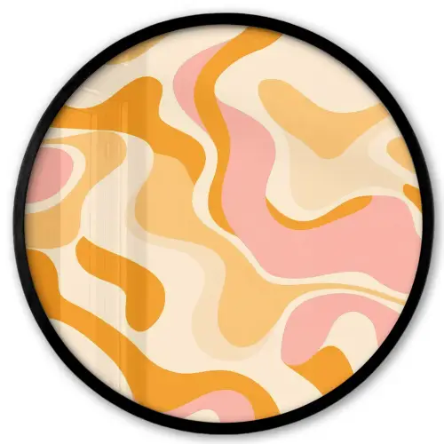 Abstract - Golvend - Oranje Fotolijst rond zonder passe partout klein -3d