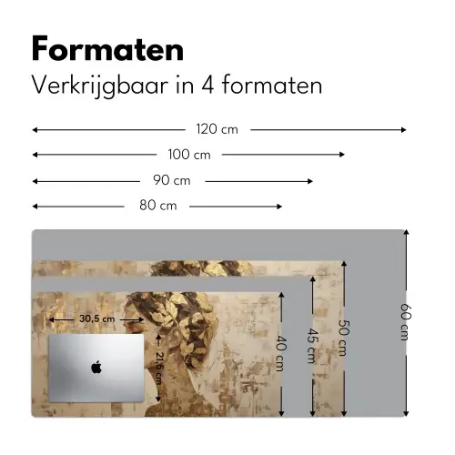 Vrouw - Goud - Abstract - Textuur Muismat XXL klein -sfeer5