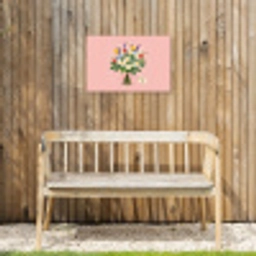 Bloemen - Lint - Kaartje Tuinposter op houten frame 2 cm dik klein -sfeer4