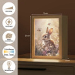 Konijntje - Bruin - Bloemen - Vlinders Light Box met kabel (Kinderlampje) klein -USP_websiteoverzichtDE