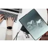Kristal - Bloemen - Grijs laptophoes neopreen klein -bureau
