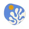Minimalistisch - Organisch patroon - Blauw Wandcirkel Organisch Forex 3mm klein -3d
