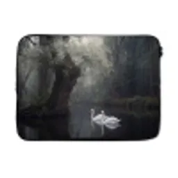 Zwanen - Rivier - Bos laptophoes neopreen klein -3d