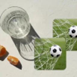 Voetbal - Goal - Net - Sport onderzetter kurk middel -sfeer4