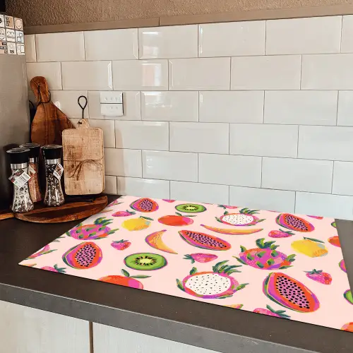 Roze - Kleuren - Fruit - Patroon Inductie beschermer vinyl 3mm klein 276 -sfeer3