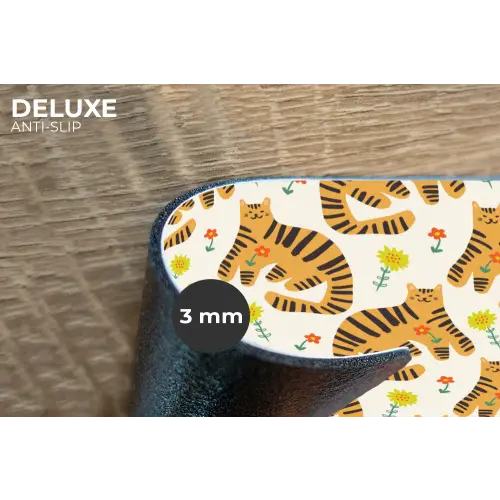 Vrolijk - Tijgerkatten - Bloemen Placemat vinyl groot 368 -closeup