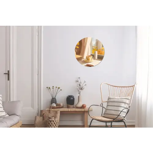 Thee - Boek - Thee - Herfst Wandcirkel aluminium klein -woonkamer