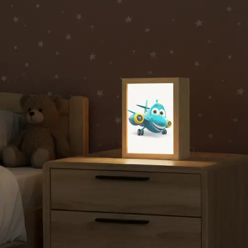 Vliegtuig - Blauw - Kinderen - Jongens Light Box met kabel klein -sfeer1_kind