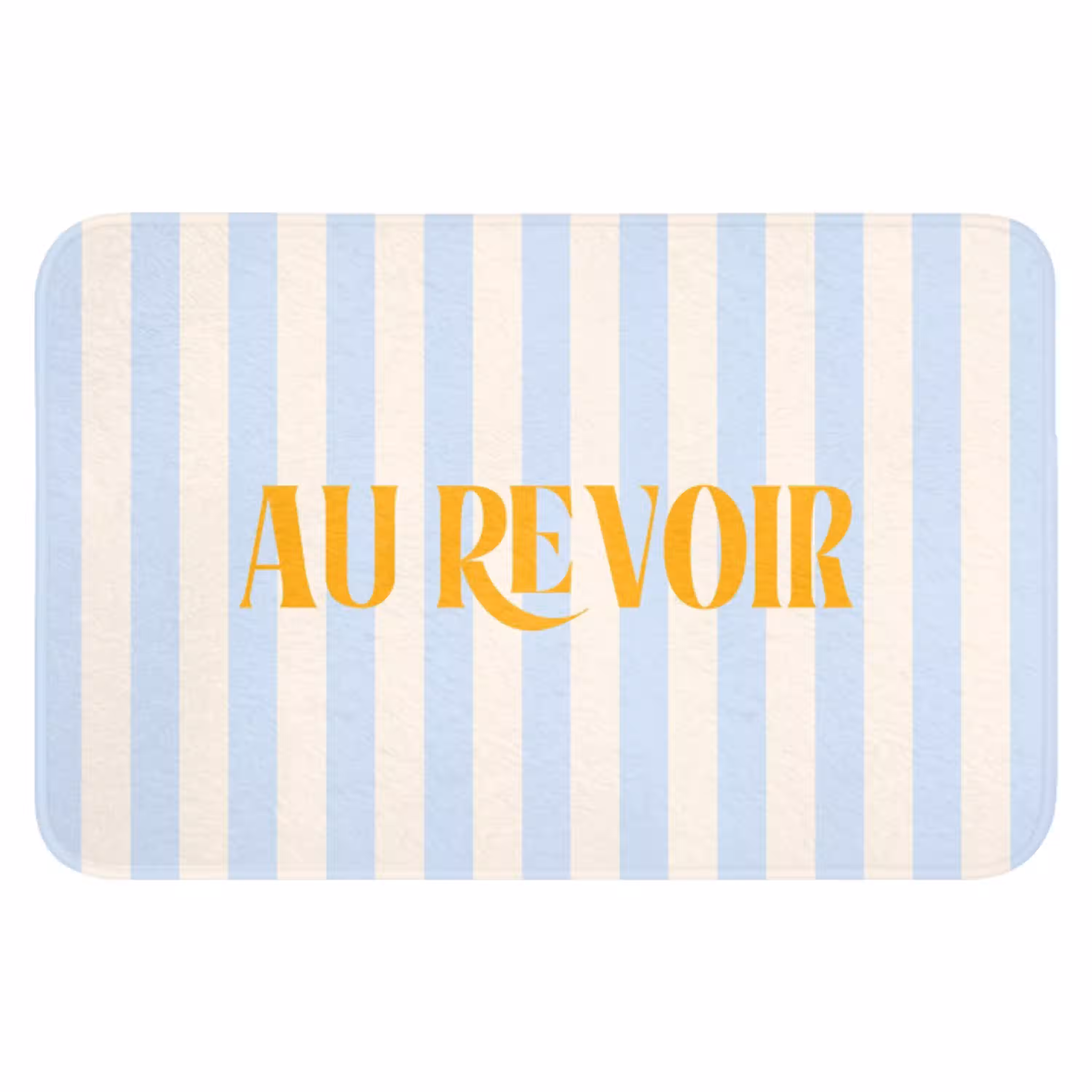 Oranje - Blauw - Strepen - Au revoir WCmat klein -3d