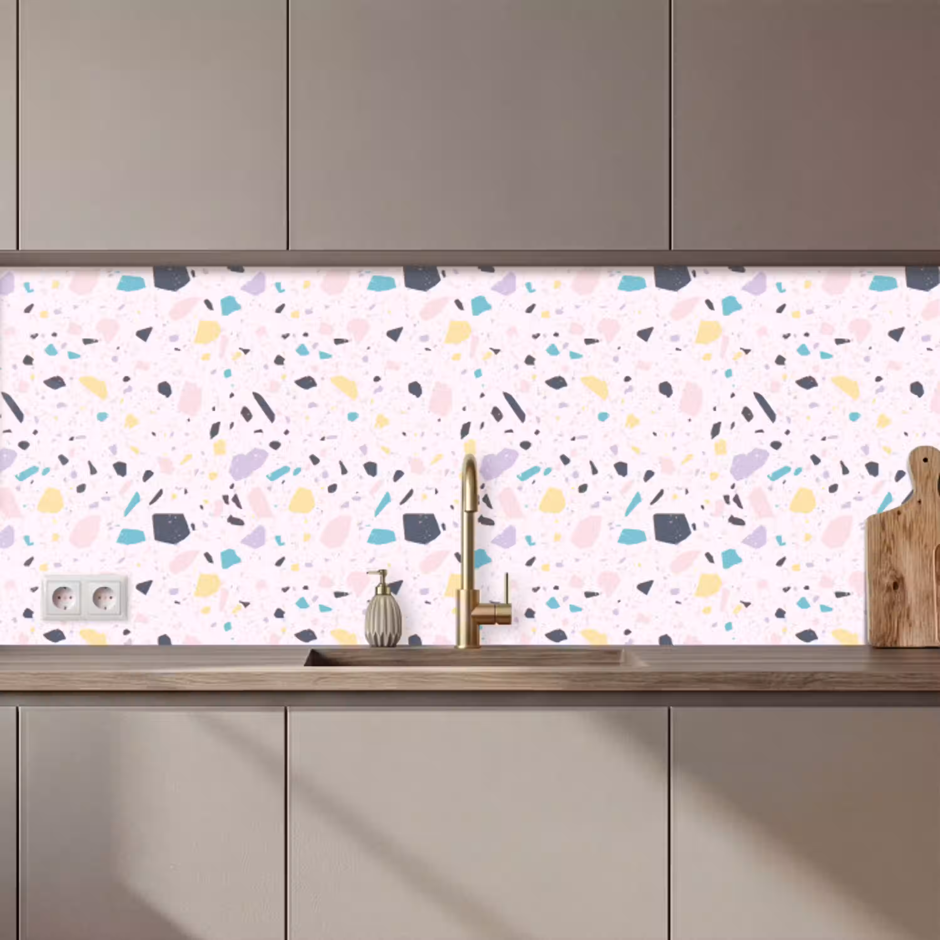 Terrazzo -  Patroon - Zacht - Snoep keuken achterwand 2 middel 871 zz_3dshopping