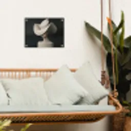 Vrouw - Golvende - Hoed tuinposter los doek klein -sfeer7