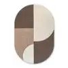 Raster - Halve cirkels - Contrast Wandcirkel Ovaal Forex klein -3d