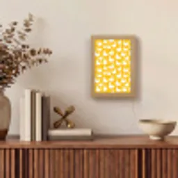 Eendjes - Patroon - Geel Light Box met kabel (Tafellamp) klein 925 -sfeer2