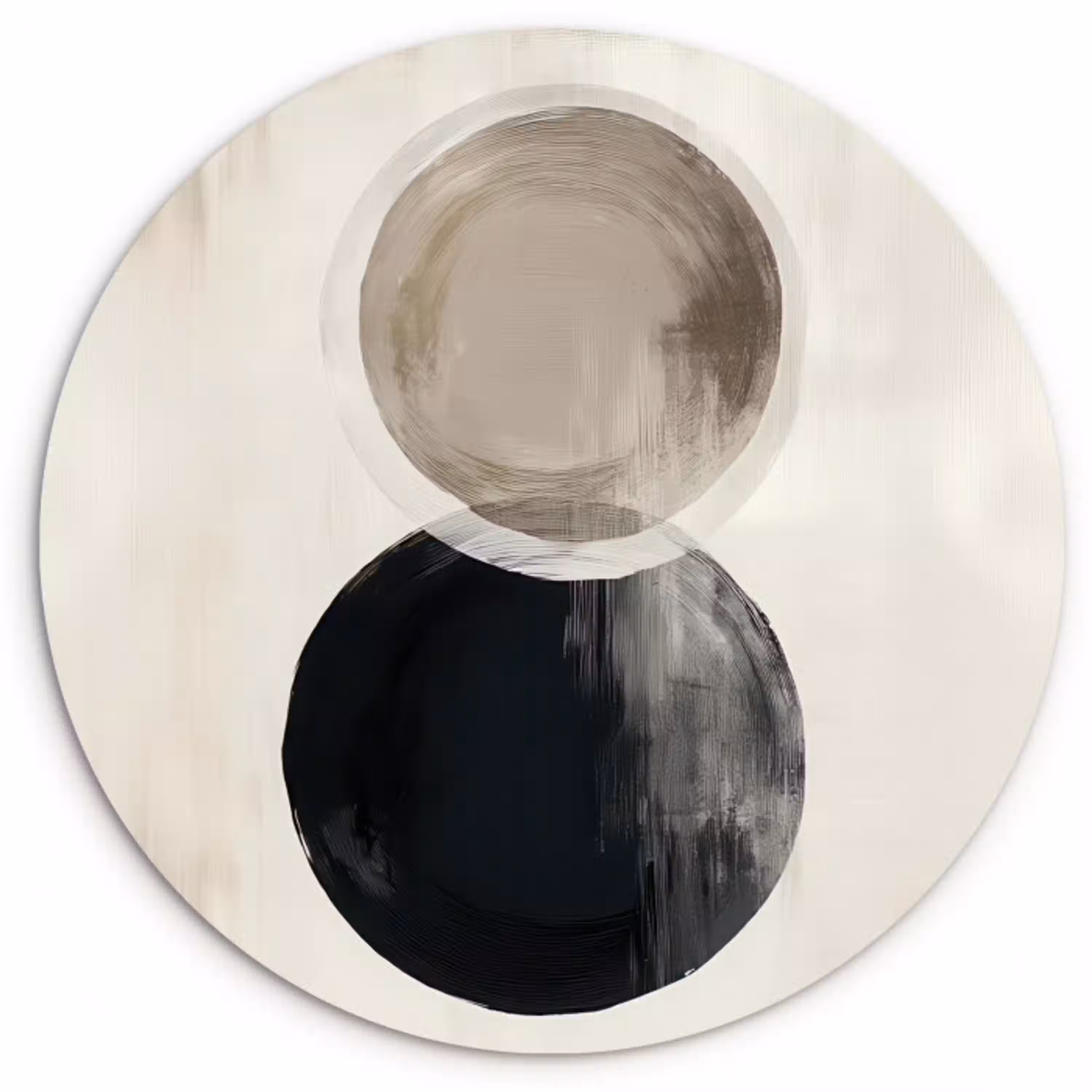Cirkels - Vorm - Beige - Abstract Wandcirkel kunststof plaat 5mm dik klein -3d