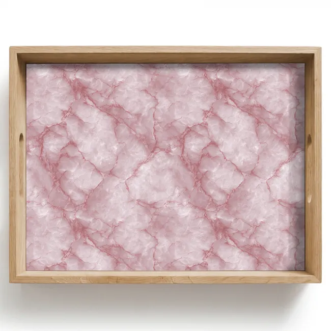 Vassoio - Rosa - Marmo di quarzo - Venature