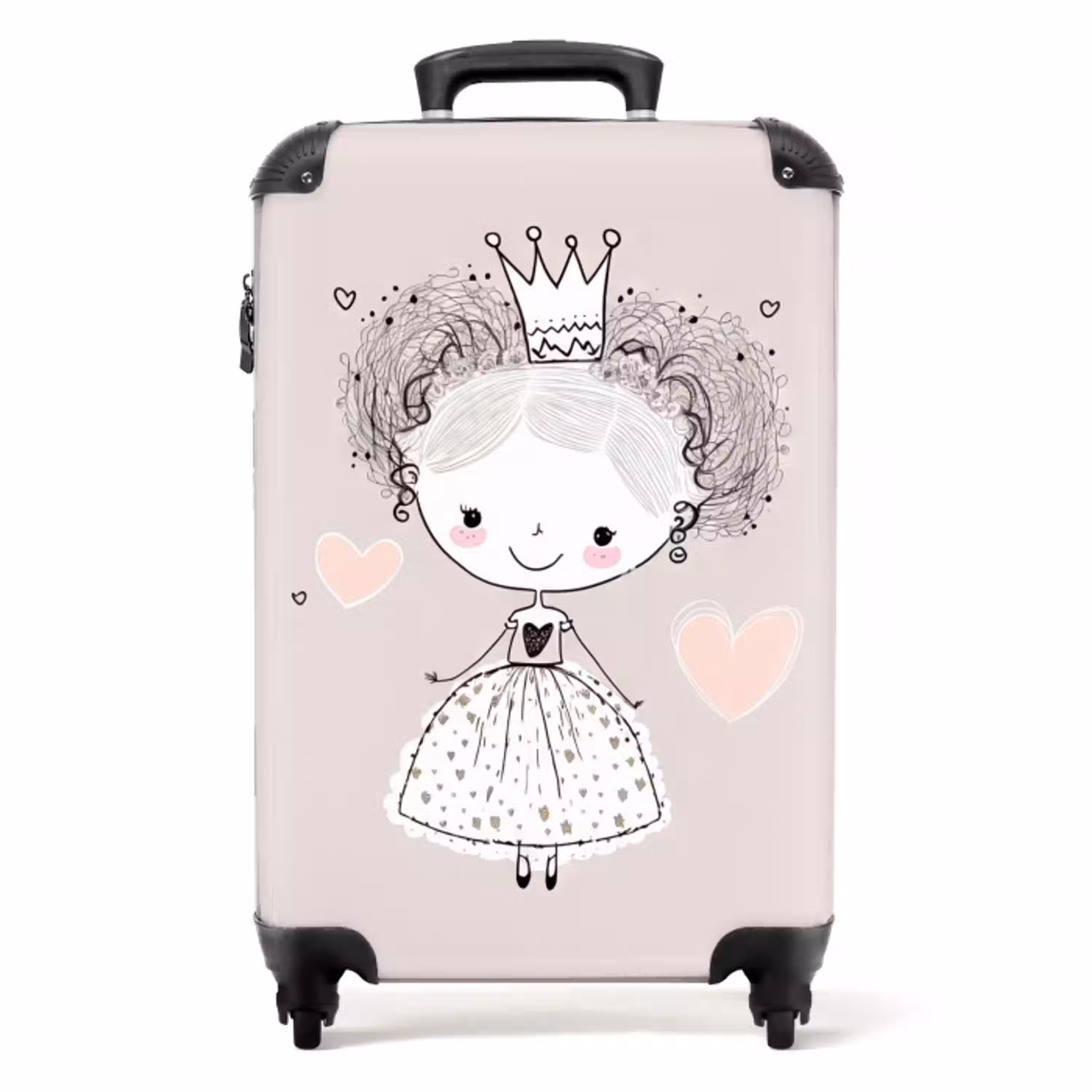 Prinses met krulletjes NBS - Handbagage koffer - Unisex middel -productfoto_recht