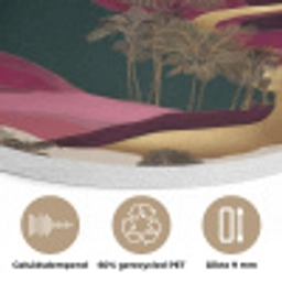 Magisch - Palmbomen - Goud Akoestische PET Vilt - Rond klein 838 -closeup_NL