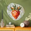Aardbei - Rood - Mozaïek - Fruit Wandcirkel Organisch Plexiglas middel -sfeer2