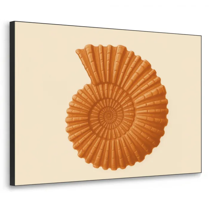 Schelp - Oranje - Ribbels Textielframe - compleet frame klein -3d