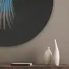 Papegaai - Kleurrijk - Vleugels - Sierlijk Akoestische PET Vilt - Rond klein -sfeer5_closeup