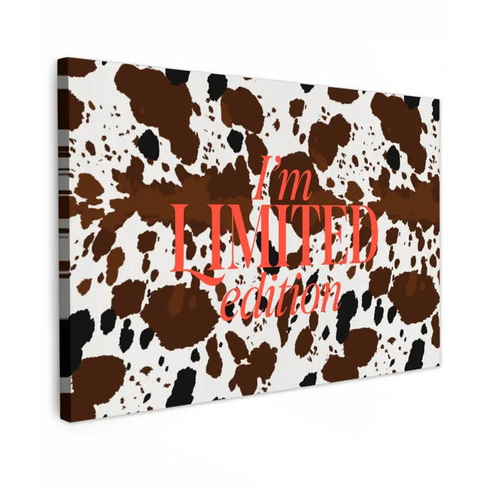 Koeienprint - Limited edition - Rood Tuinposter op houten frame 2 cm dik klein -3d