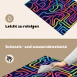 Retro - Abstract - Neon Inductie beschemer met haakjes klein -ky-schoon-de