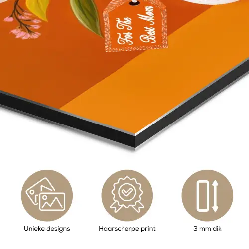 Vaas - Bloemen - Oranje aluminium wit klein -closeup_NL