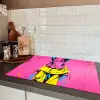 Konijn - Felroze - Sjaal - Abstract Inductie beschermer vinyl 3mm klein -sfeer3