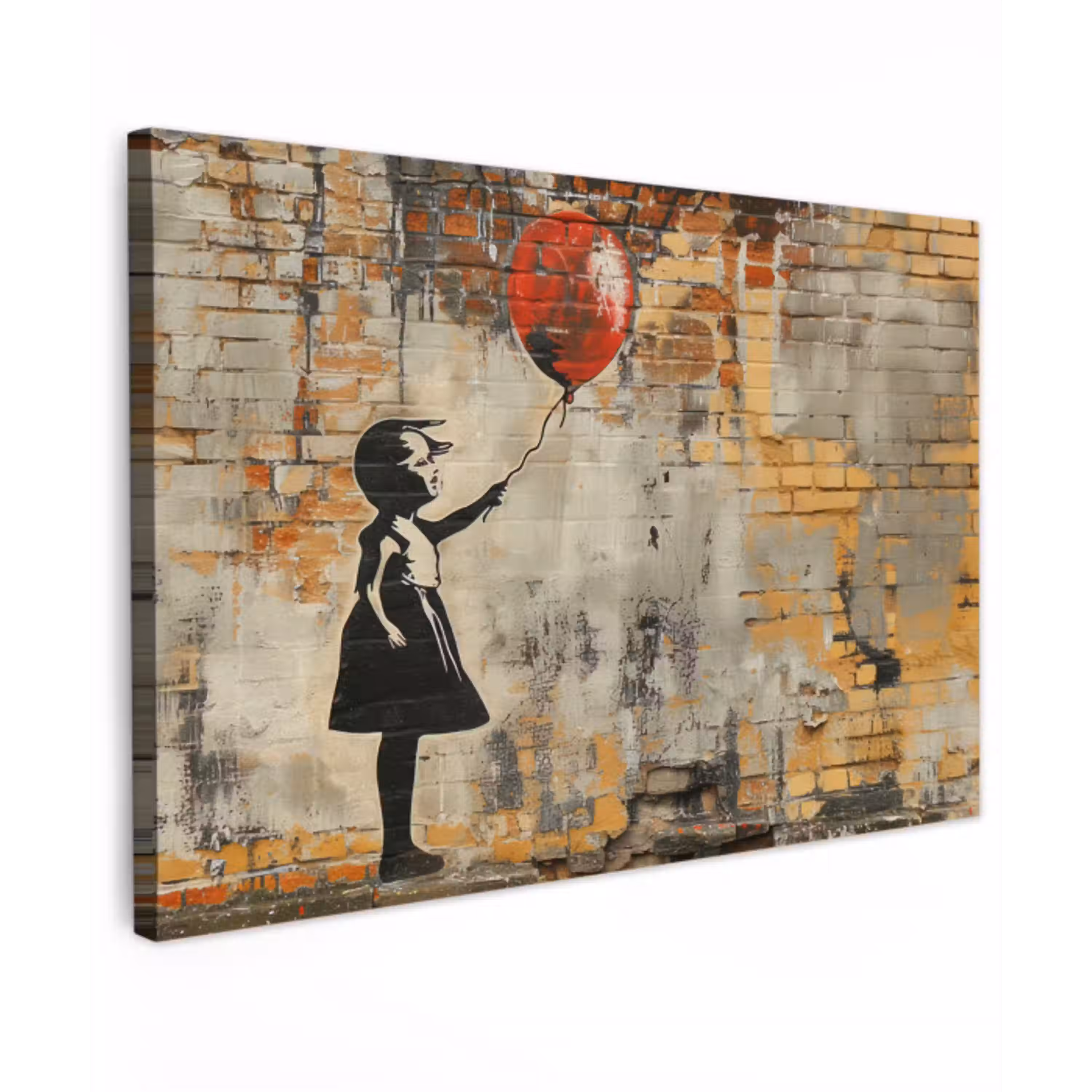 Graffiti - Banksy - Meisje - Street art canvas 2cm klein -z3d