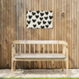 Hartjes - Zwart - Beige Tuinposter op houten frame 2 cm dik klein -sfeer4