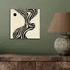 Beige - Lijnen - Golvend -  Abstract aluminium wit klein -sfeer2