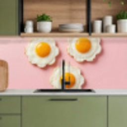 Eieren - Bloem - Roze keuken achterwand 2 middel -sfeer3