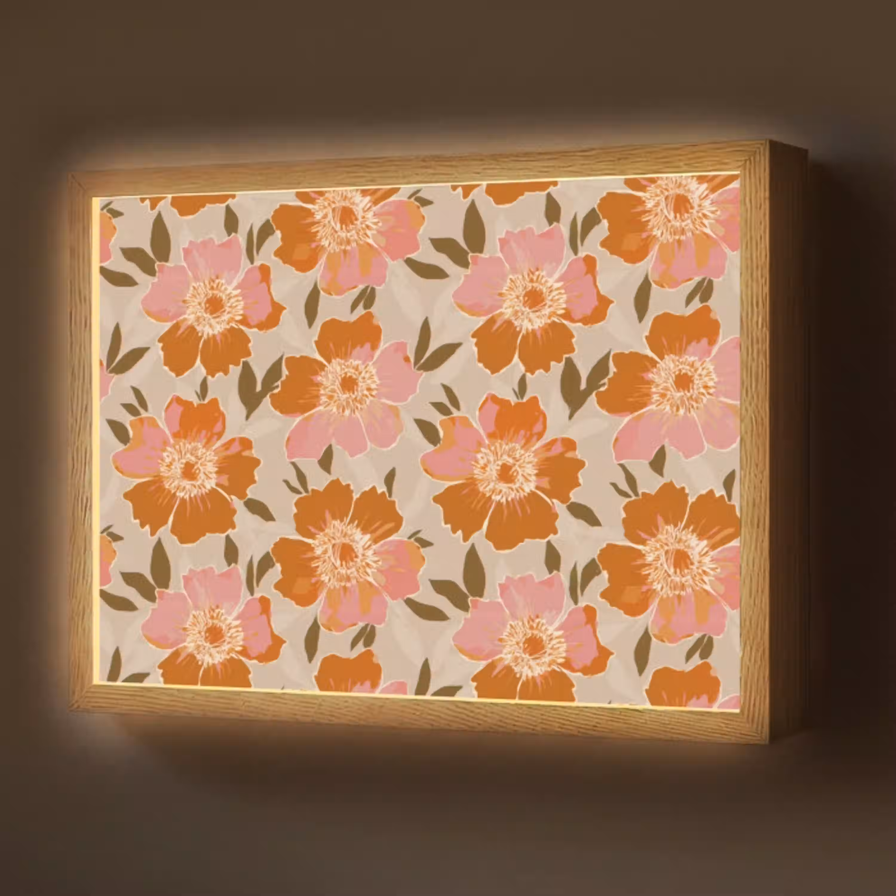 Bloemen - Motief - Retro Light Box met batterij (Wandlamp) middel 907 -z3d_website