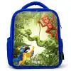 Dieren in de jungle Kinderrugzak - Blauw middel -3d