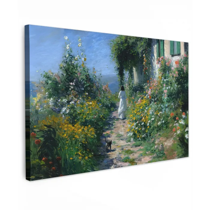 Kat - Vrouw - Bloemen - Huis canvas 2cm klein -z3d
