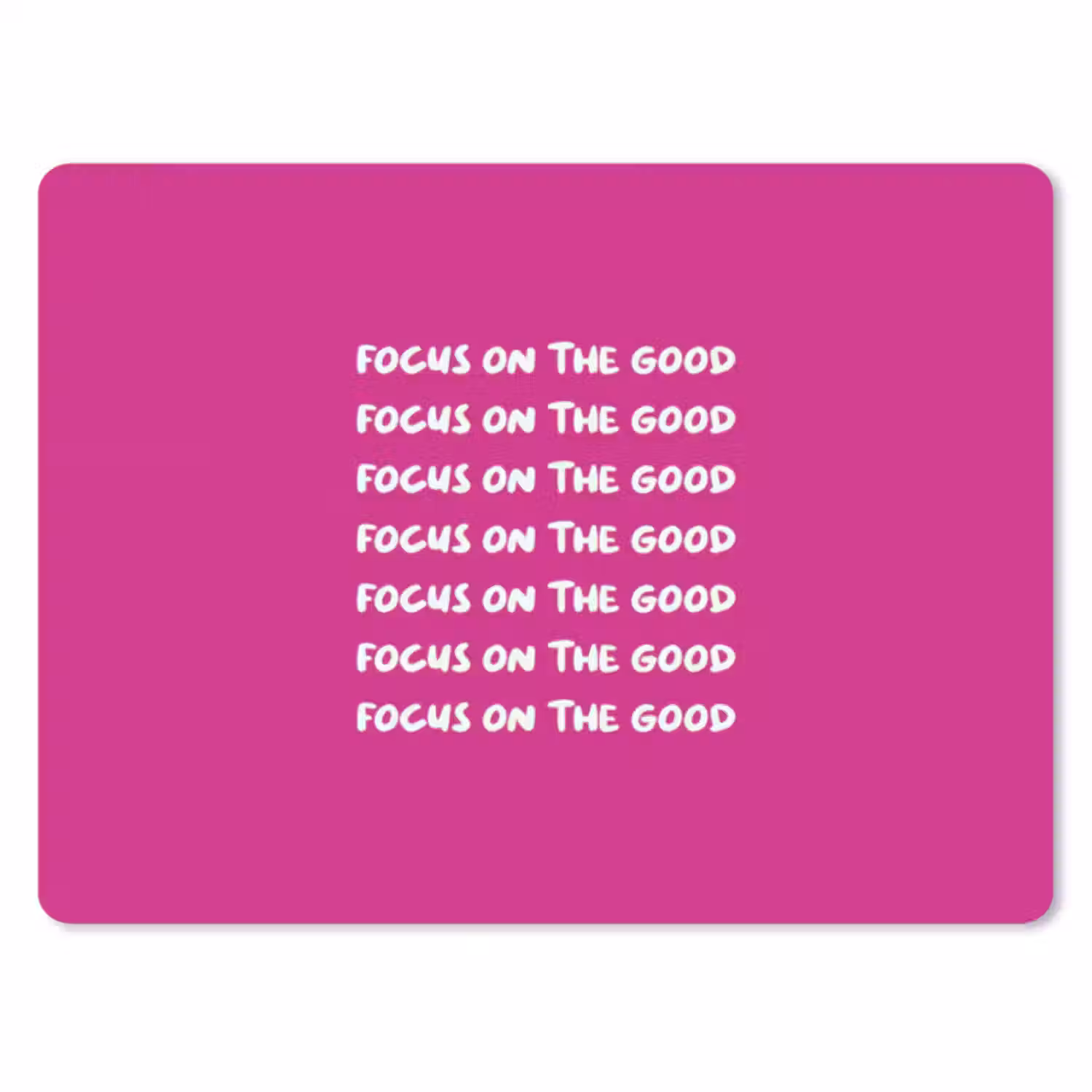 Muismat - Focus on the good - Roze - wit