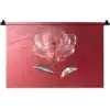Sierlijk - Bloem - Roze - Glazen Wandkleed katoen klein -zz3d