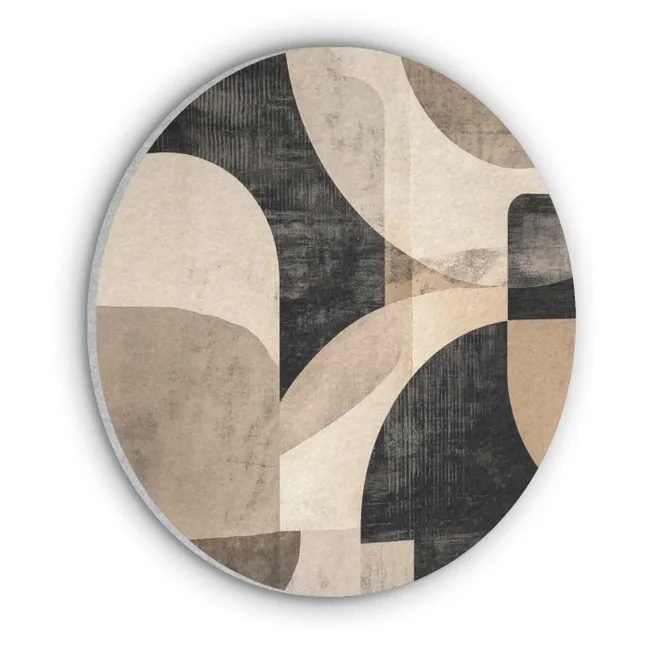 Akoestisch schilderij rond - Abstract - Vormen - Modern - Beige
