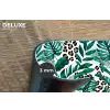 Palmblad - Panterprint - Tropical Placemat vinyl groot -closeup
