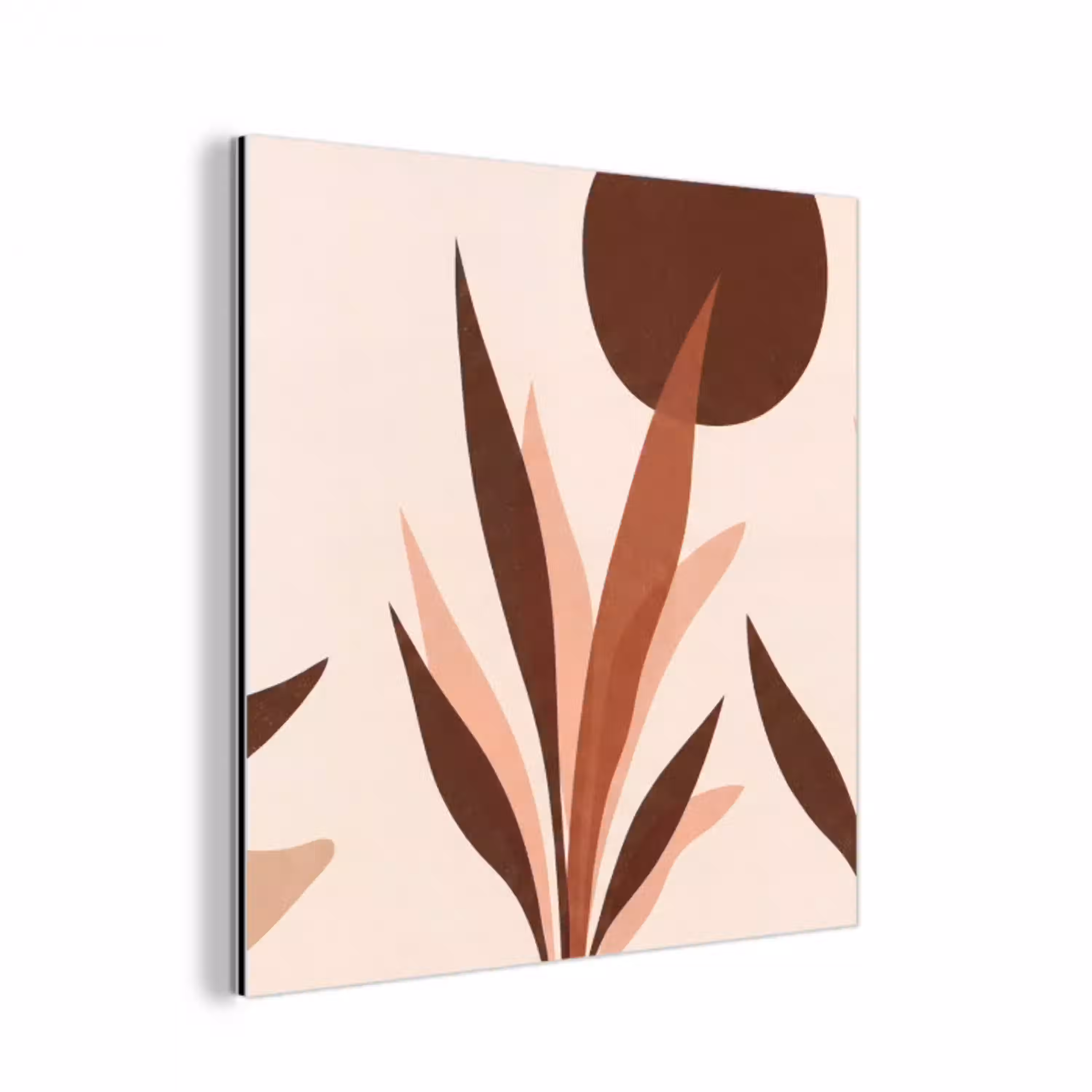 Planten - Abstract - Natuur - Bruin aluminium wit klein -3d