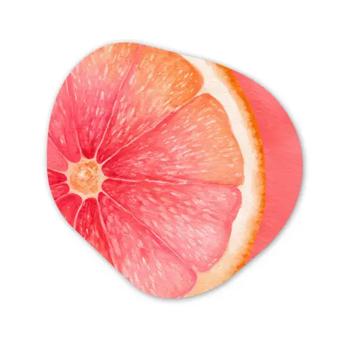 Grapefruit - Roze - Levendig Wandcirkel Organisch Forex 3mm klein -3d