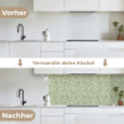 Botanisch - Takken - Groen keuken achterwand 2 middel 871 -voor-na_DE