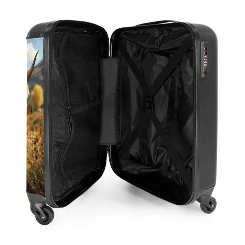 Schotse hooglander in weide NBS - Handbagage koffer - Kinderen Unisex middel -binnenkant