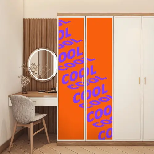 Cool - Paars - Oranje deurposter klein -sfeer3