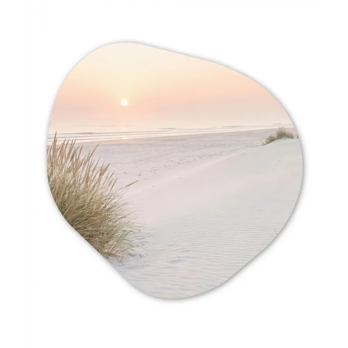 Horizon - Duinlandschap - Zand Wandcirkel Organisch Aluminium middel -3d