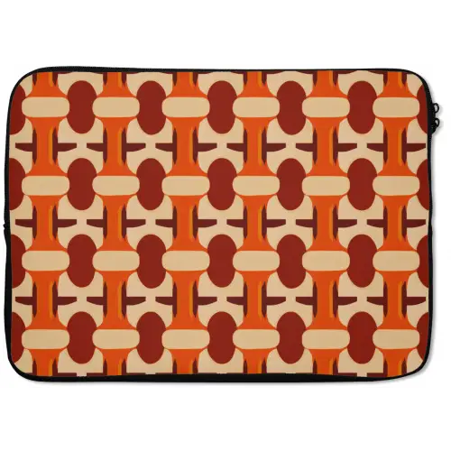 Geometrisch - Retro - Oranje laptophoes neopreen klein 279 -zkaufland3dotto