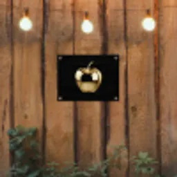 Appel - Goud - Chrome - Zwart tuinposter los doek klein -sfeer1