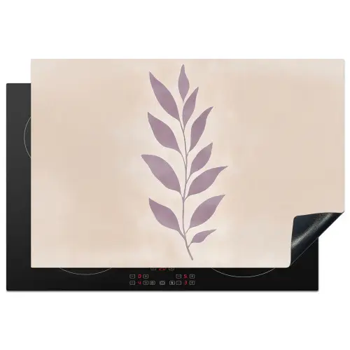 Tak - Bladeren - Minimalistisch - Beige Inductie beschermer vinyl 3mm klein -3d